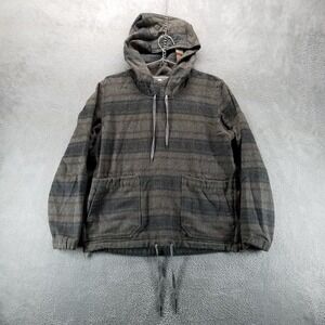 Paul‎ Smith Hoodie Mens M Brown Wool Striped Blanket Drawstring Pockets